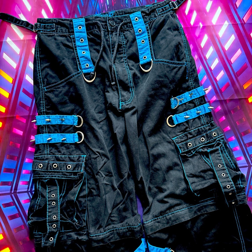 Original Y2K Tripp NYC Zip Off Pants Black/Blue Small